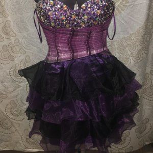 Purple Strapless Dress